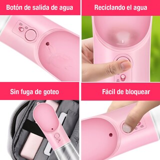 Foto 3 | Botella de Agua para Mascotas 400ml Tapa Rosa O Azul