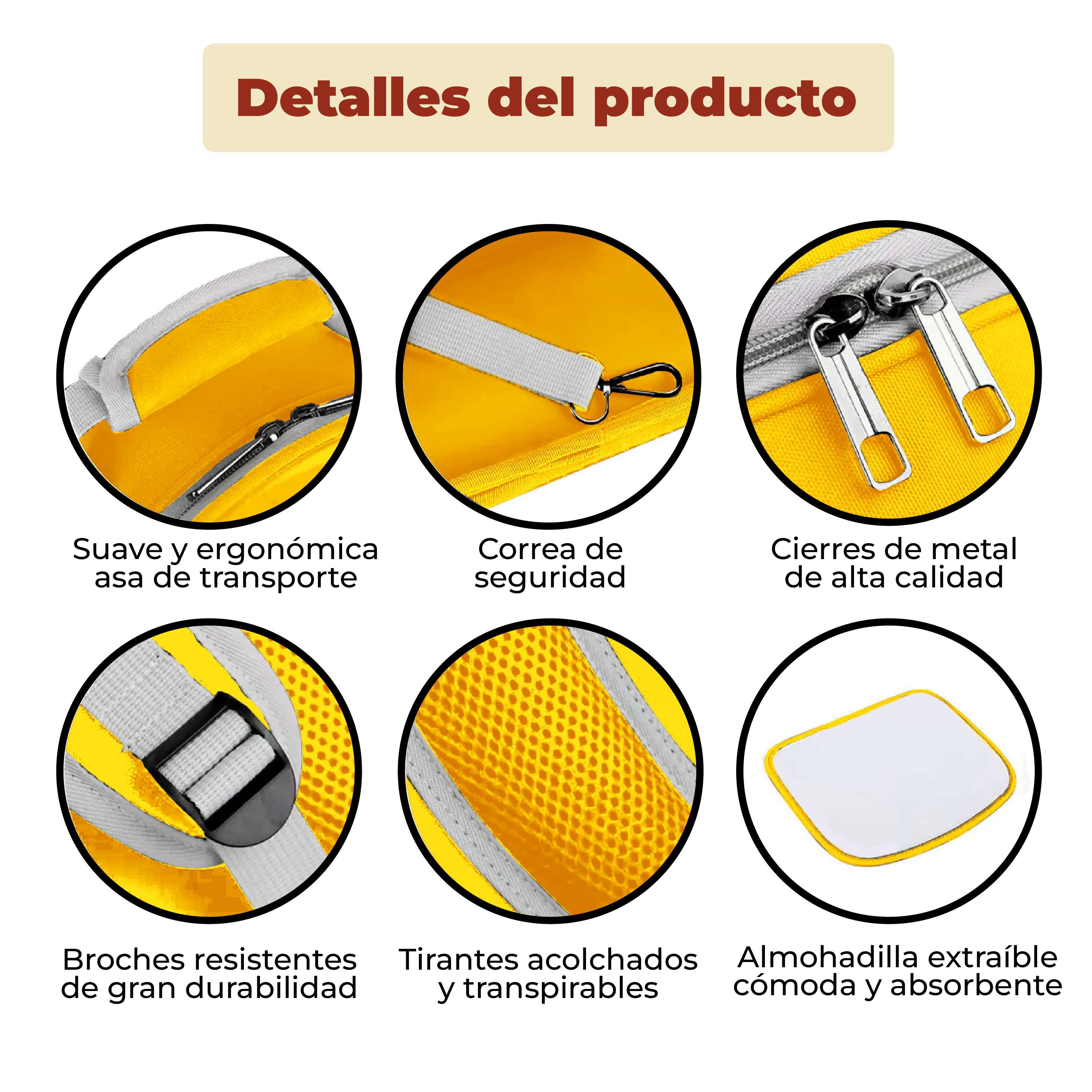 Foto 7 pulgar | Mochila Transportadora Portátil para Mascotas Amarilla