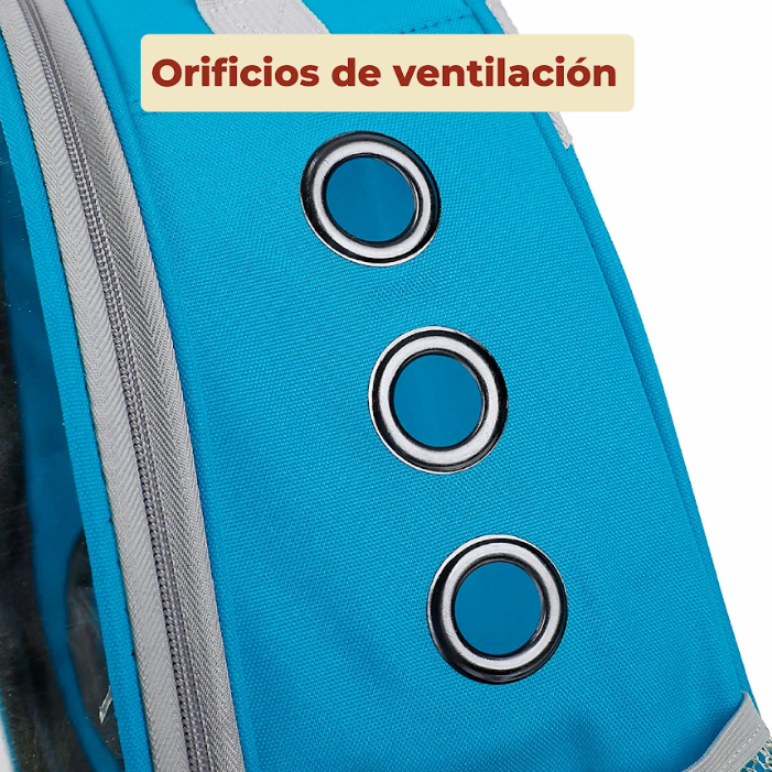 Foto 4 | Mochila Transportadora Portátil Para Mascotas Color Azul Cielo