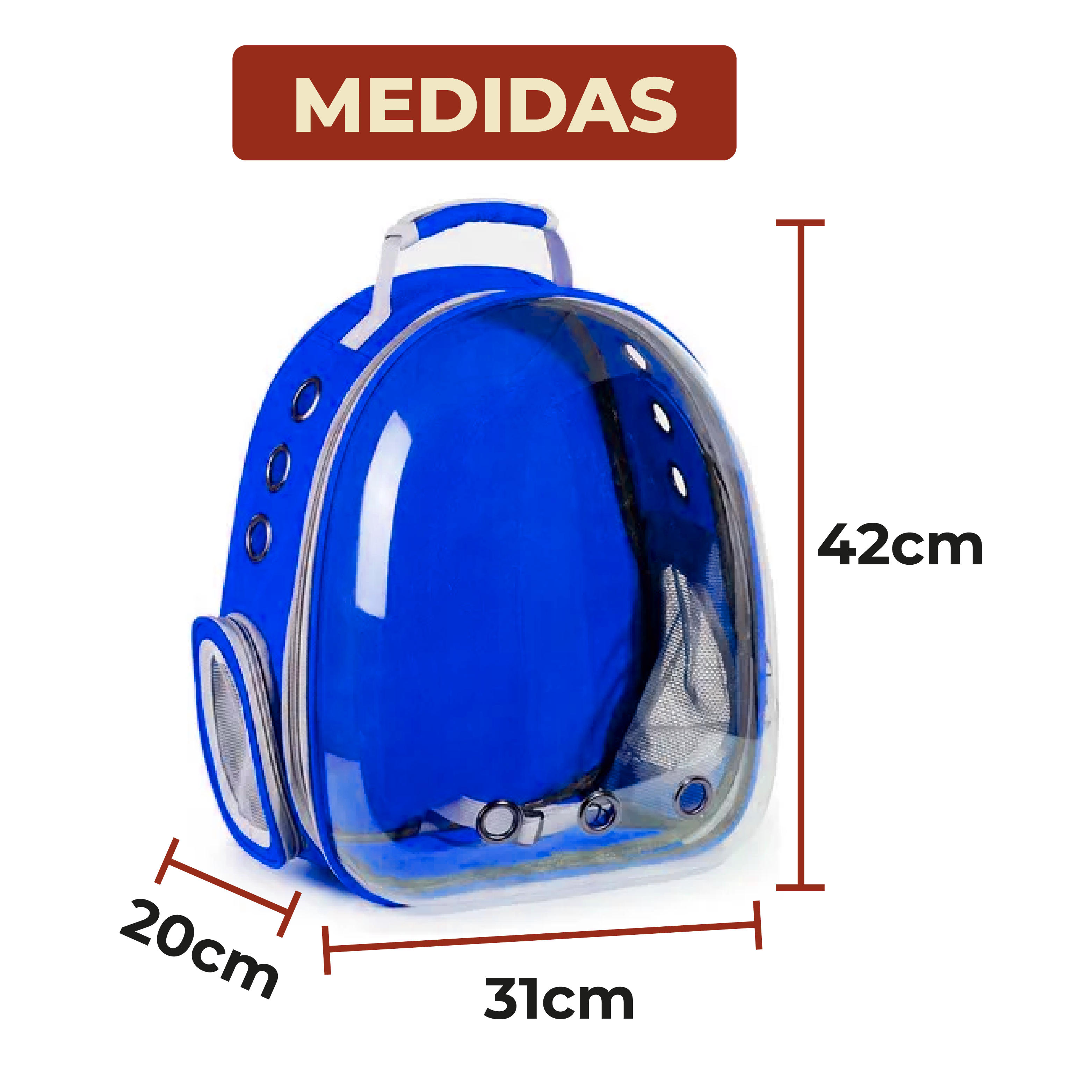 Foto 7 | Mochila Transportadora Portátil Para Mascotas Color Azul