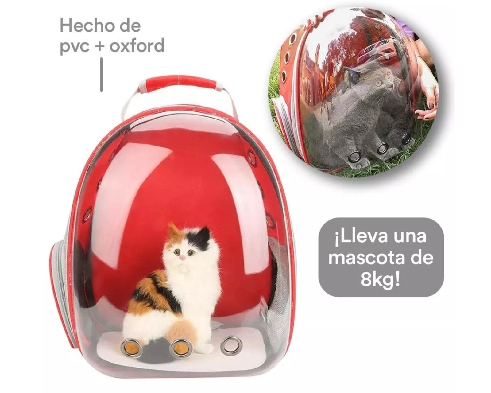 Foto 4 pulgar | Mochila Transportadora Portátil color Rojo para Mascotas