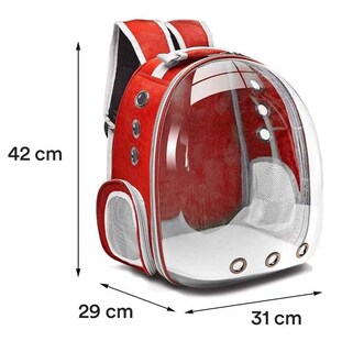 Foto 4 | Mochila Transportadora Portátil Roja para Mascotas
