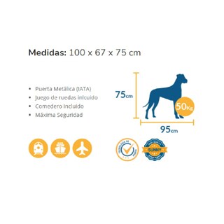 Foto 2 | Transportadora Mascota para Perro Extra Grande 100x67x75cm Sunny Pets