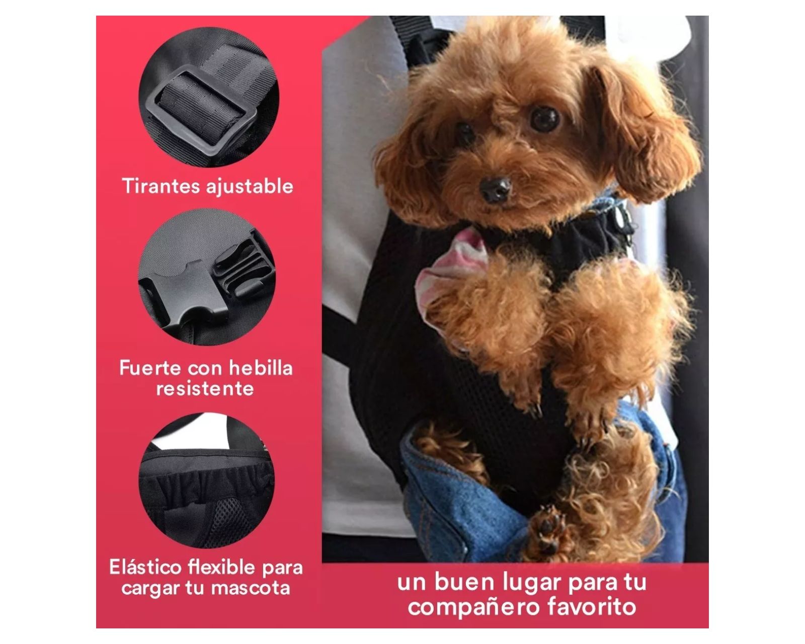 Foto 8 pulgar | Cangurera Transportadora para Perro y Gato Talla L