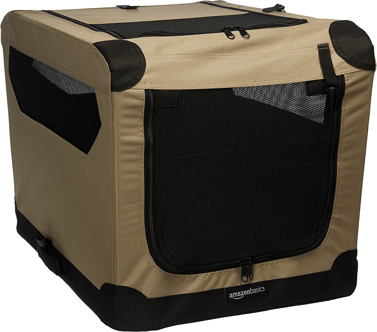 Transportadora de Viaje AmazonBasics 12002-26 Plegable de 2 Puertas para Mascotas