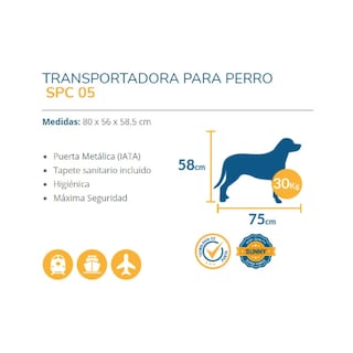 Foto 2 | Transportadora Perro Gato Grande Spc-05 Puerta Metal Sunny Pets