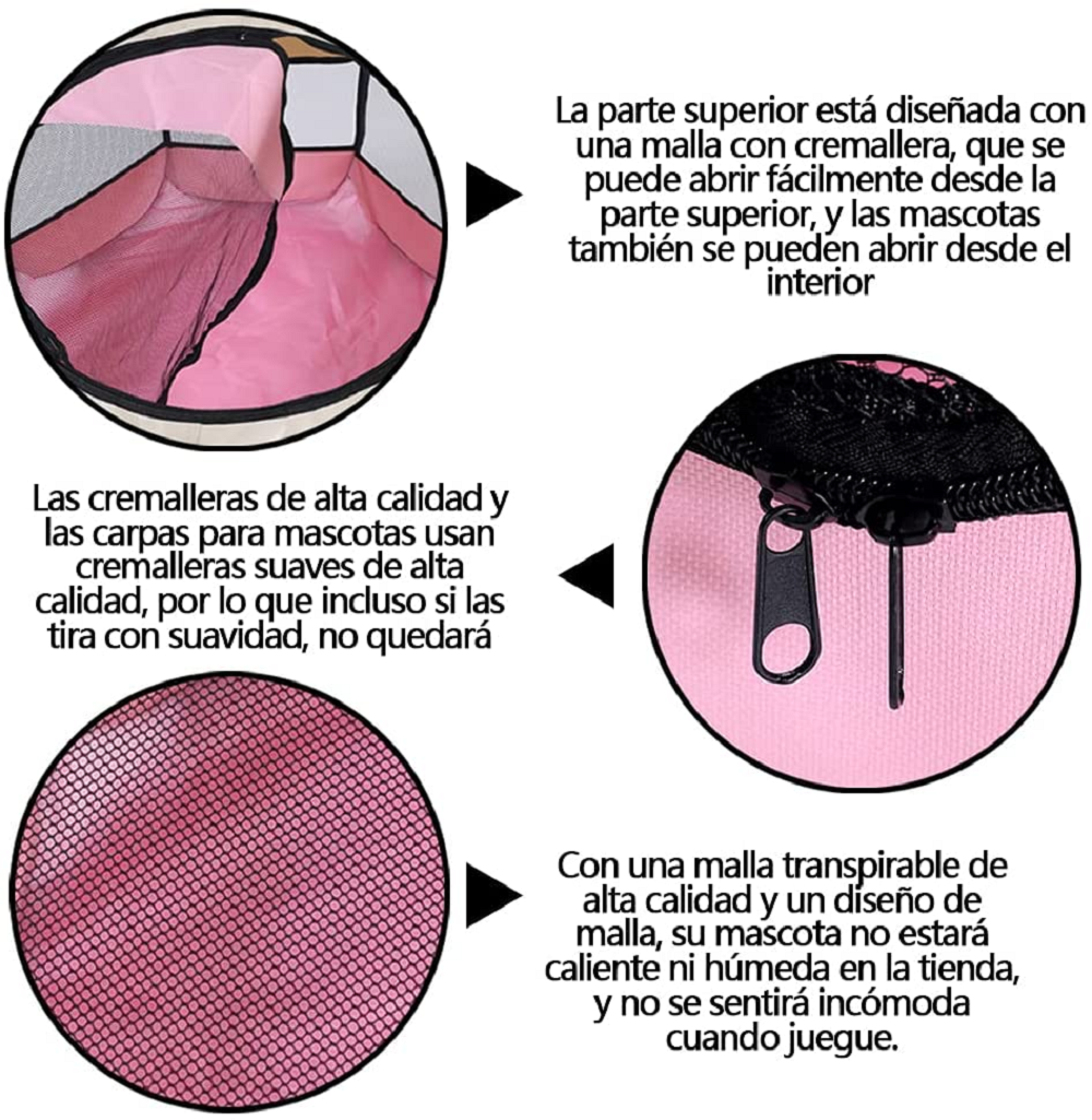 Foto 3 pulgar | Corral para Perros con Valla Plegable color Rosa