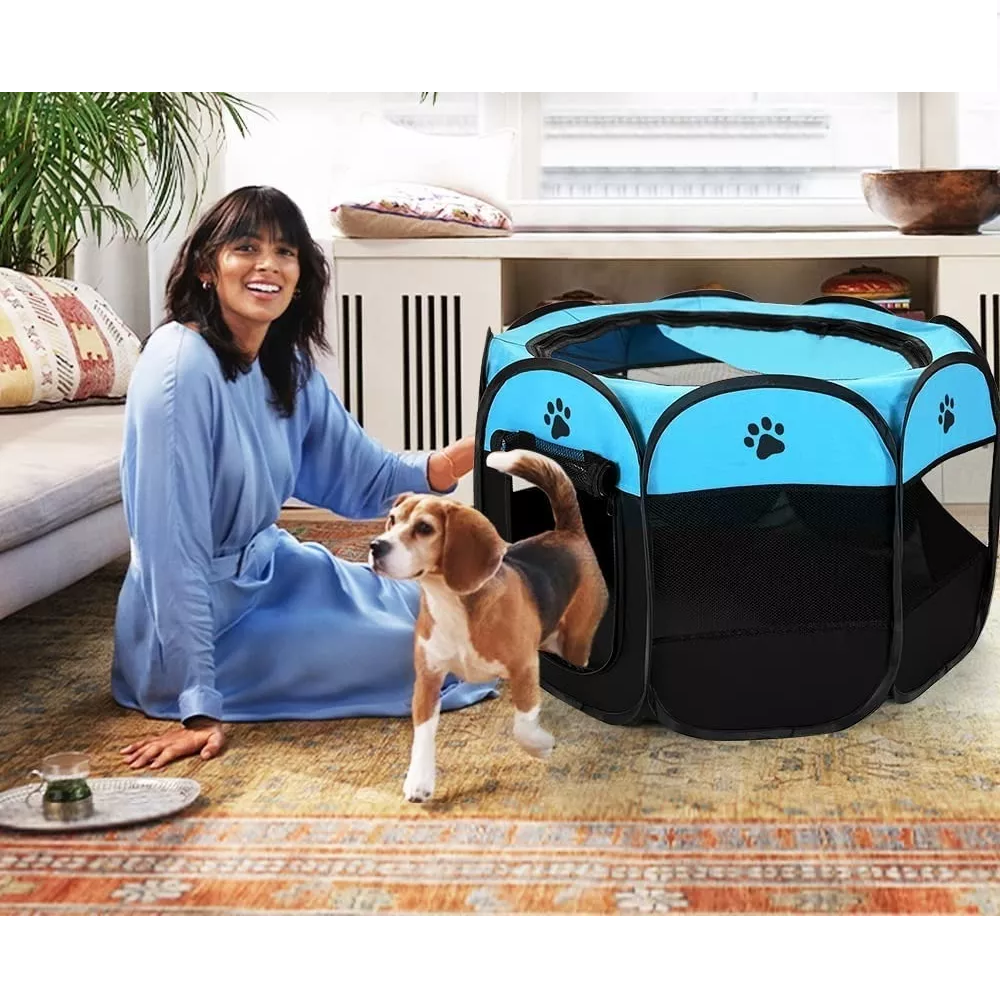 Foto 3 pulgar | Casa para Mascotas Plegable Eo Safe Imports Azul
