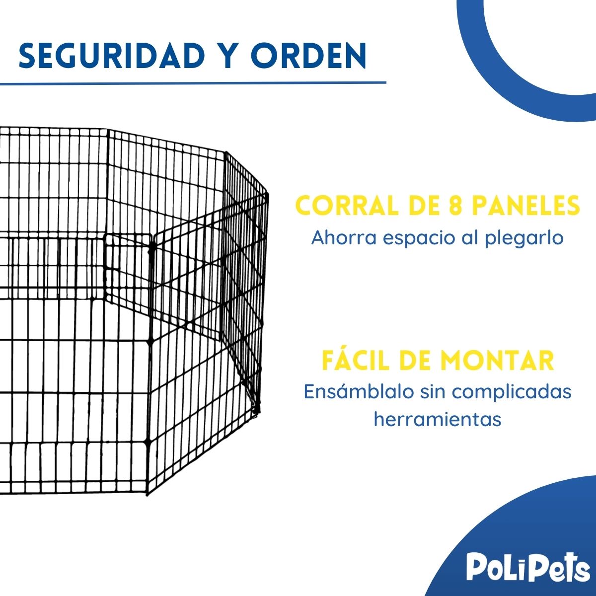 Foto 3 pulgar | Corral para Mascota Poli Pets PP-CM8P-CH Chico de Acero