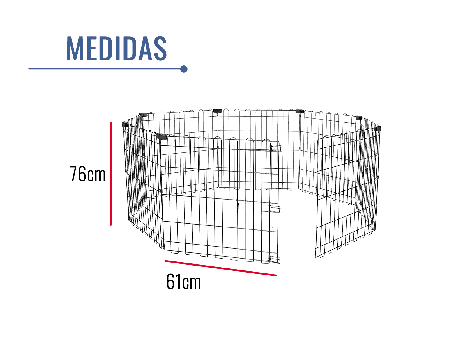 Foto 3 pulgar | Corral para Perros Expandible 76 cm con Puerta