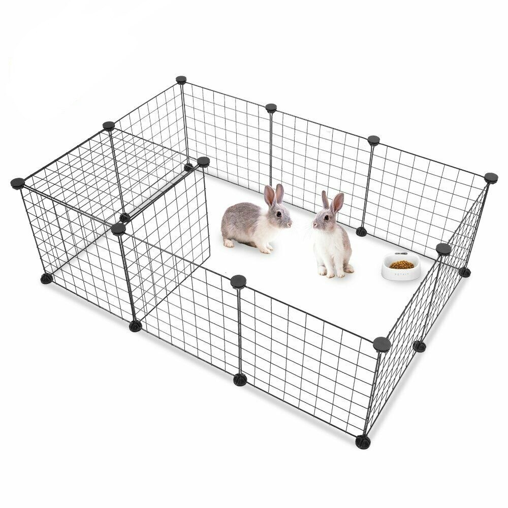 Pet Playpen Sanlin Beans 14 Metal Dog Portátil 12 Unidades Negro - Venta Internacional.