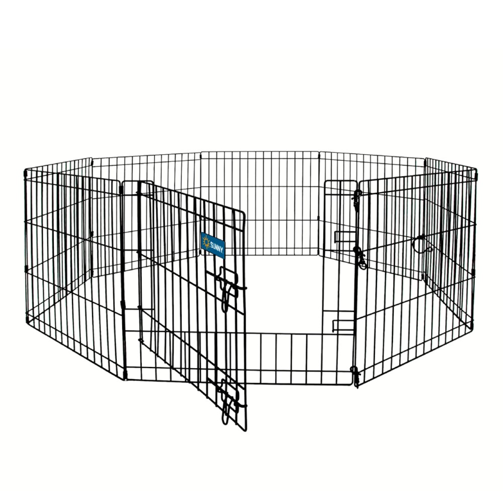 Foto 2 pulgar | Corral Metálico Plegable Sunny para Perro Con 8 Paneles Negro