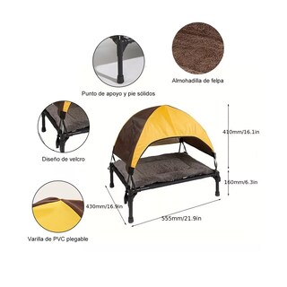 Foto 2 | Corral Perros Pequeña Cama Elevada Con Toldo Eo Safe Imports Esi-18405 Multicolor