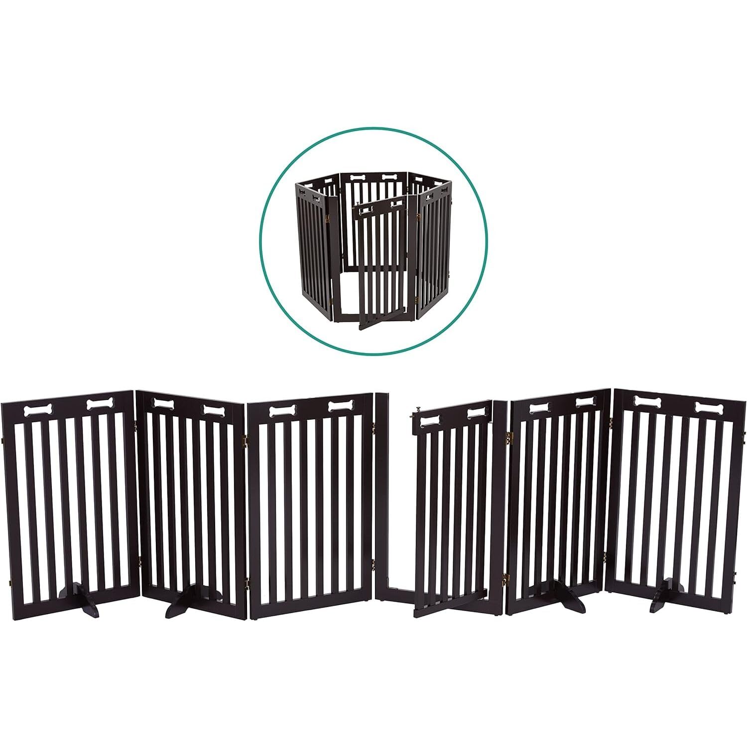 Foto 1 | Valla De Madera Independiente Dog Gate Arf Pets De 6 Paneles Y 360° - Venta Internacional.