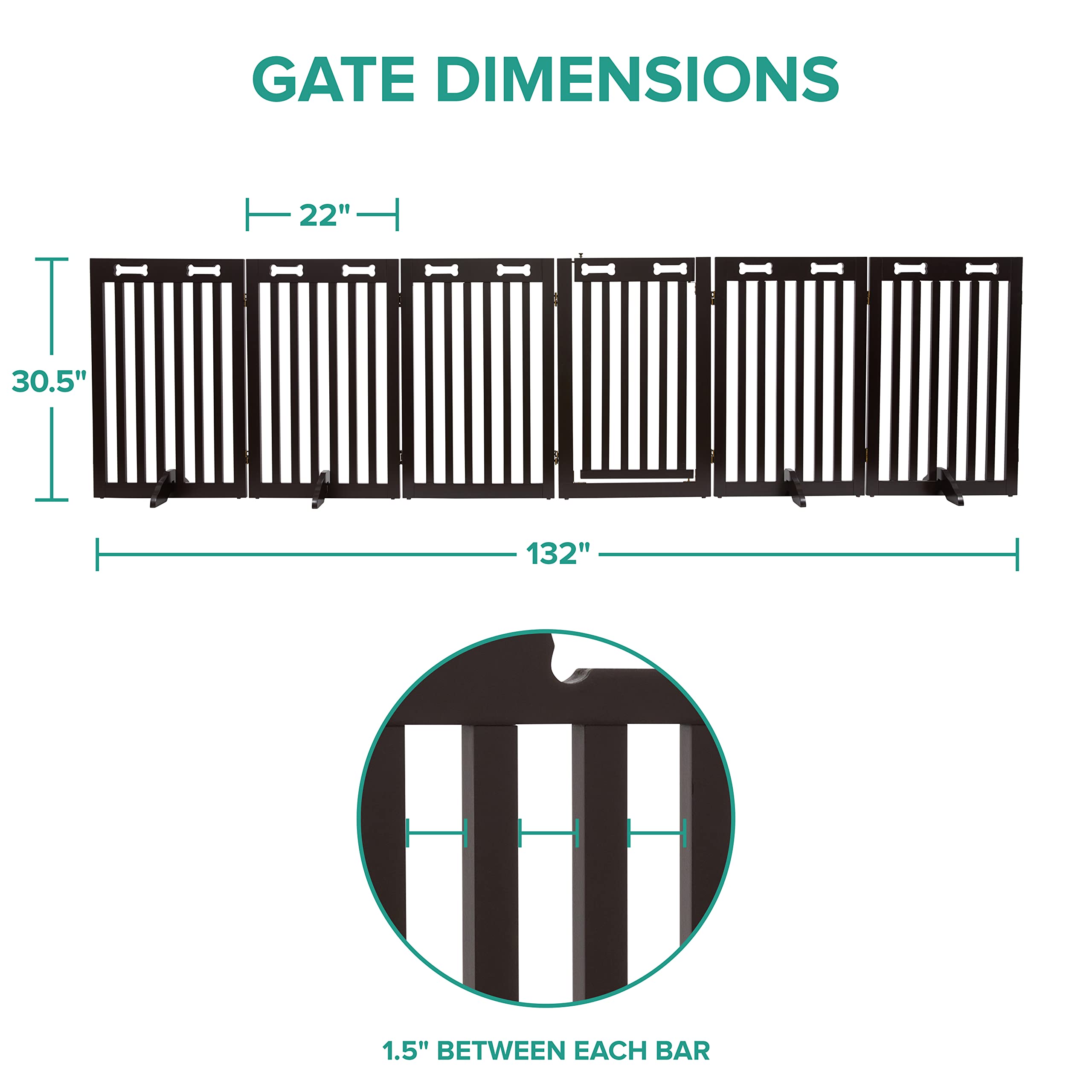 Foto 4 pulgar | Valla De Madera Independiente Dog Gate Arf Pets De 6 Paneles Y 360° - Venta Internacional.