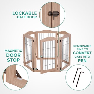 Foto 4 | Valla De Madera Independiente Dog Gate Arf Pets De 6 Paneles Y 360° - Venta Internacional.