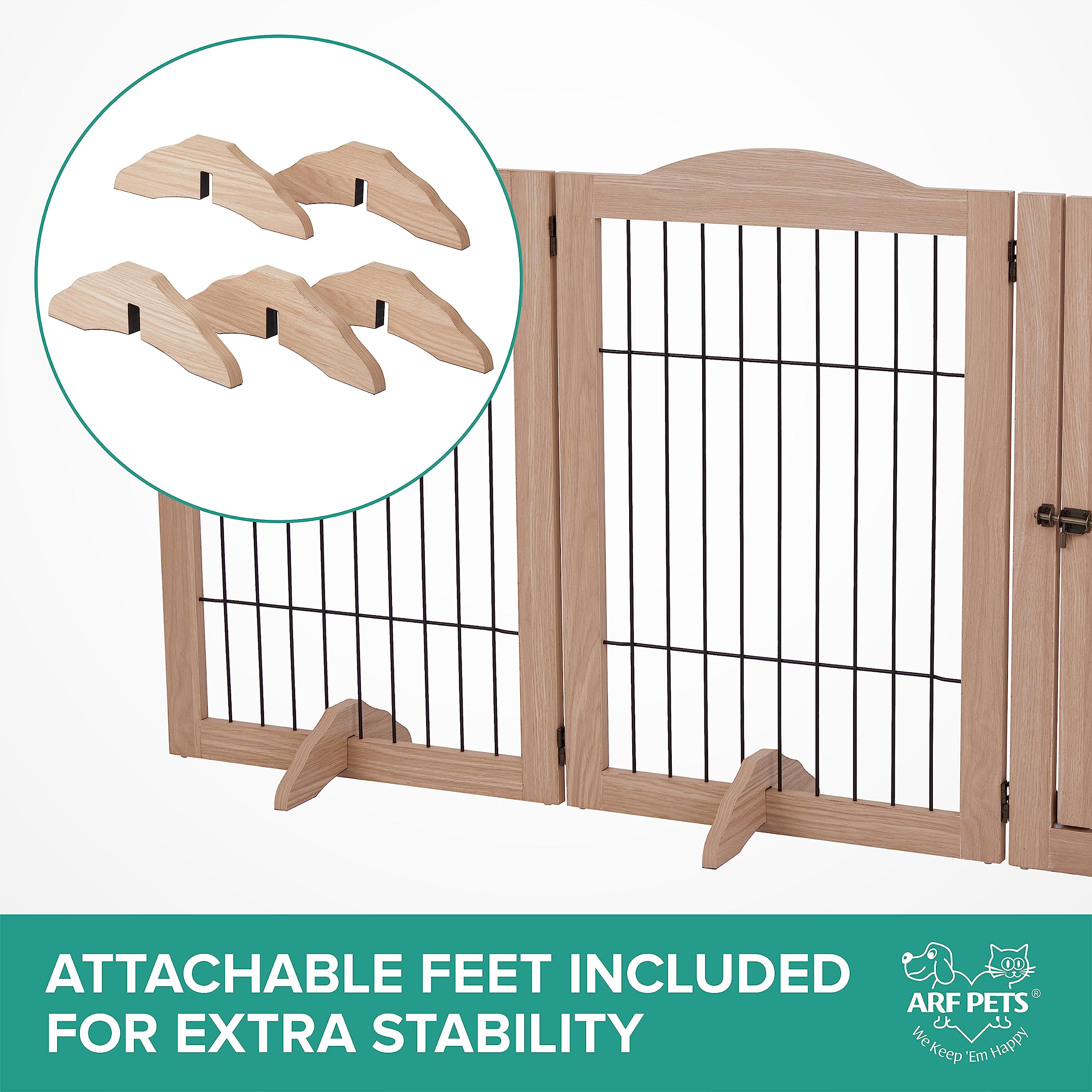 Foto 7 pulgar | Valla De Madera Independiente Dog Gate Arf Pets De 6 Paneles Y 360° - Venta Internacional.