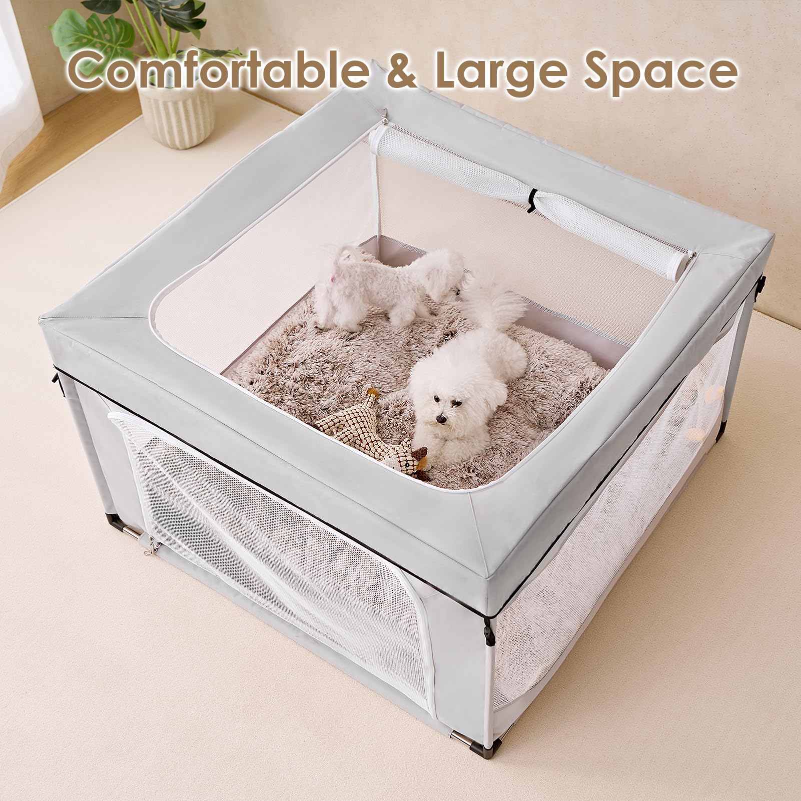 Foto 7 pulgar | Puppy Playpen Eheyciga 107 X 107 X 66 Cm Para Interiores Y Exteriores Para Mascotas - Venta Internacional.