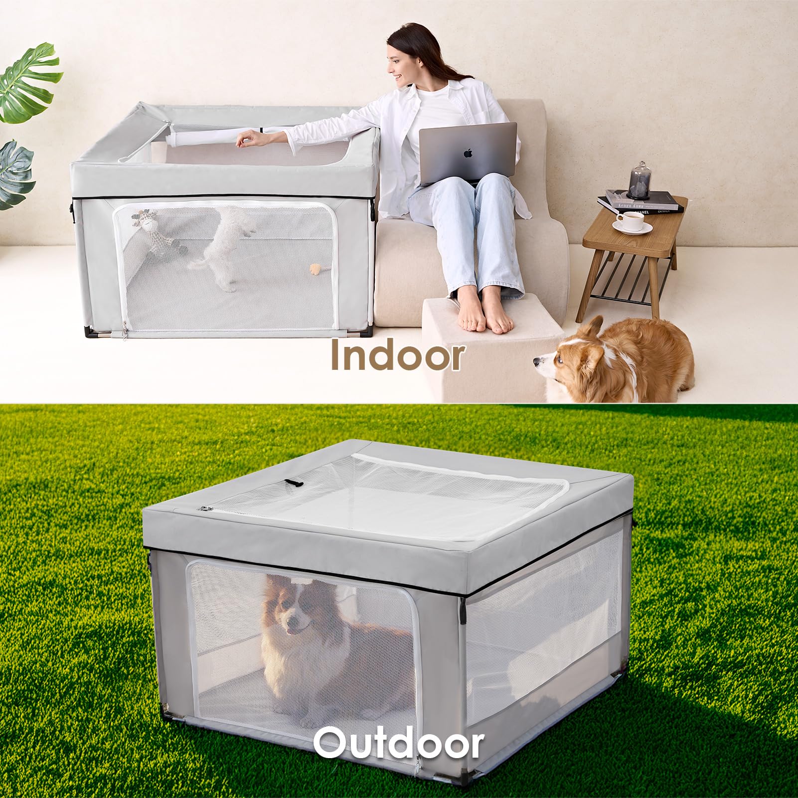 Foto 8 pulgar | Puppy Playpen Eheyciga 107 X 107 X 66 Cm Para Interiores Y Exteriores Para Mascotas - Venta Internacional.