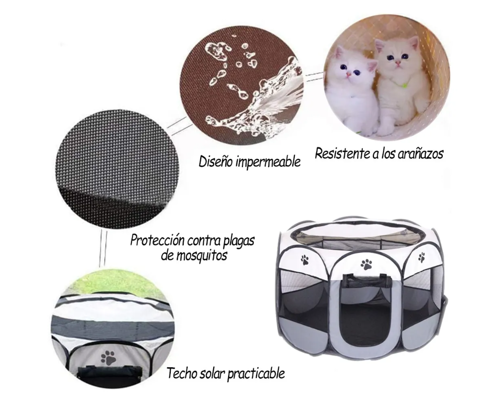Foto 6 pulgar | Corral Jaulas Para Perros Gato Conejos Plegable Mascota Casa