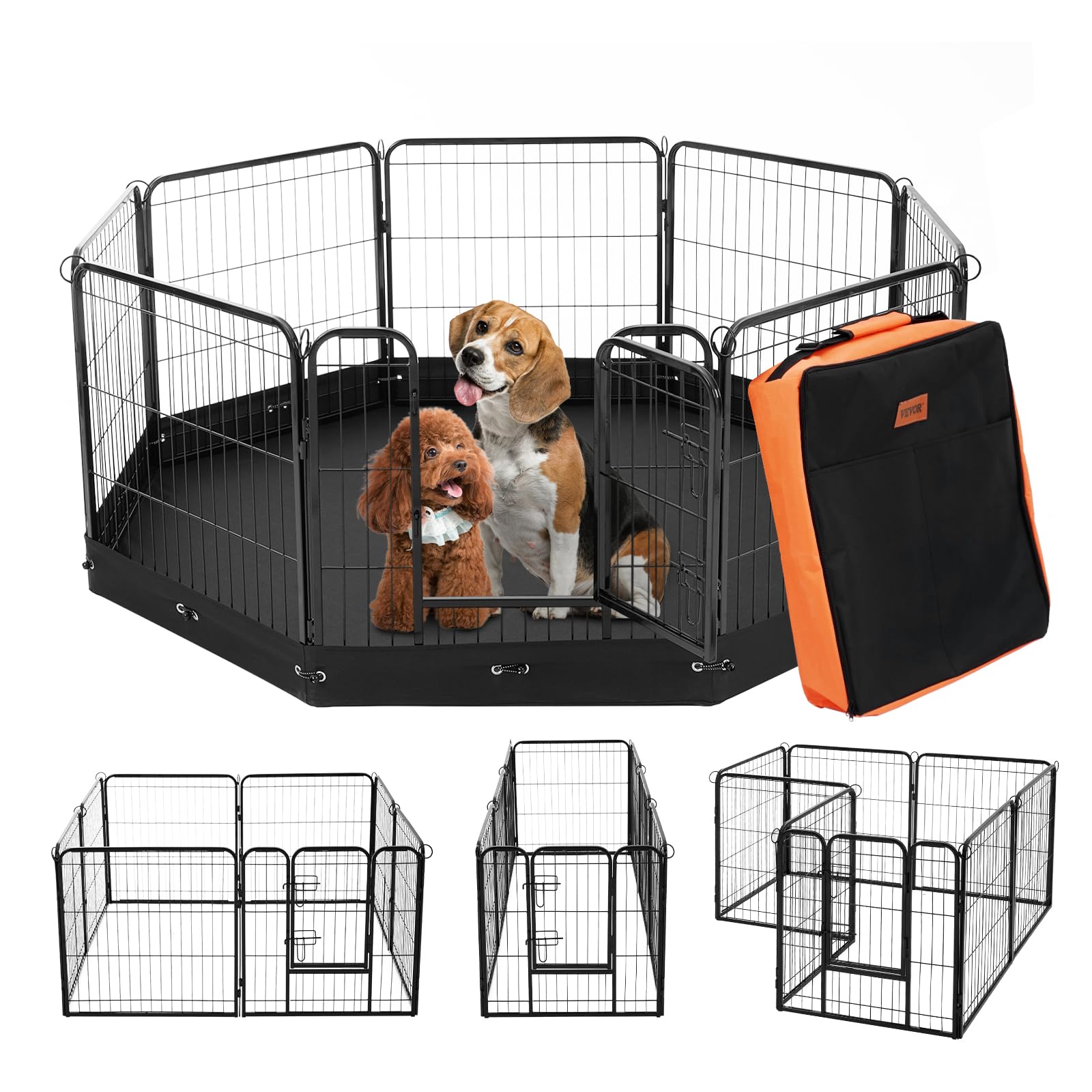 Foto 1 | Parque Infantil Para Perros Vevor, 8 Paneles, 60 X 60 Cm, Metal Para Interiores Y Exteriores - Venta Internacional.