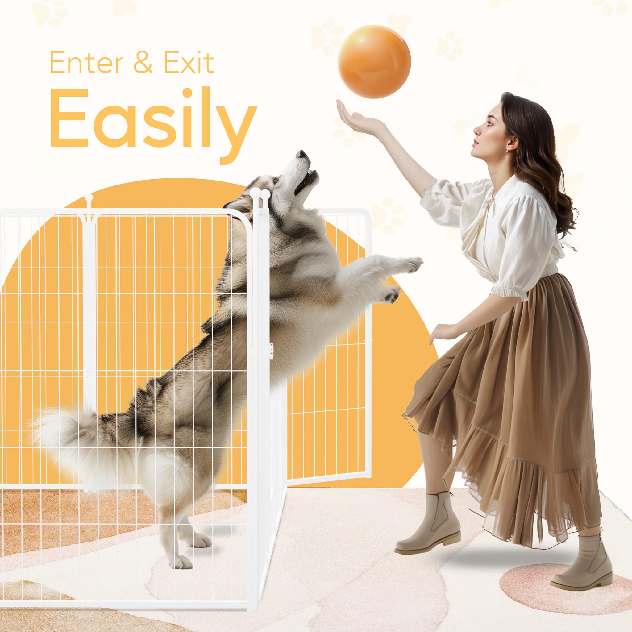 Foto 4 | Parque Infantil Para Perros Simple Deluxe, 16 Paneles, 40 Cm De Altura, Blanco - Venta Internacional.