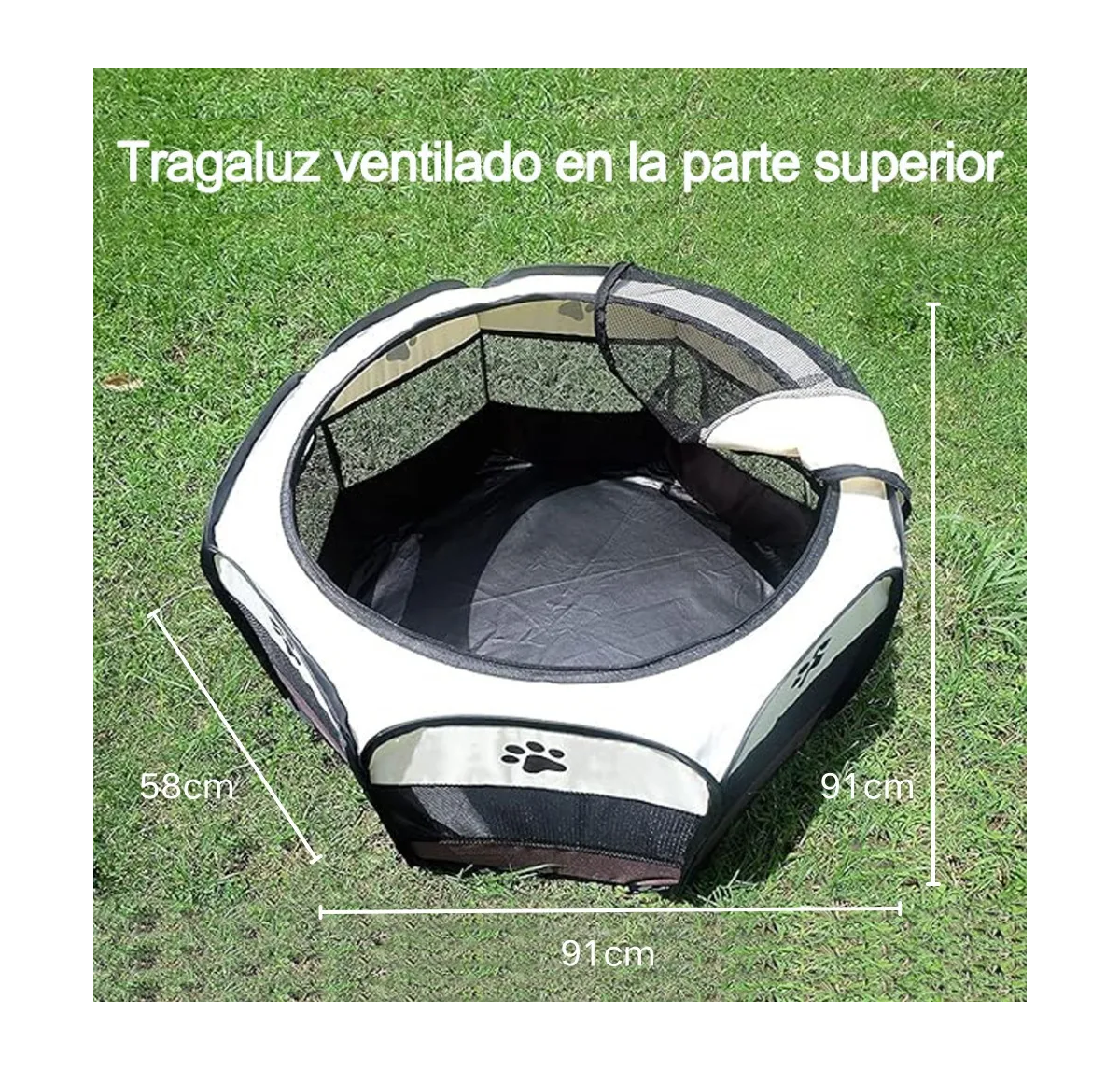 Foto 4 pulgar | Casa Corral Belug Portátil 91cm Para Mascotas Perro Área De Juego Gris