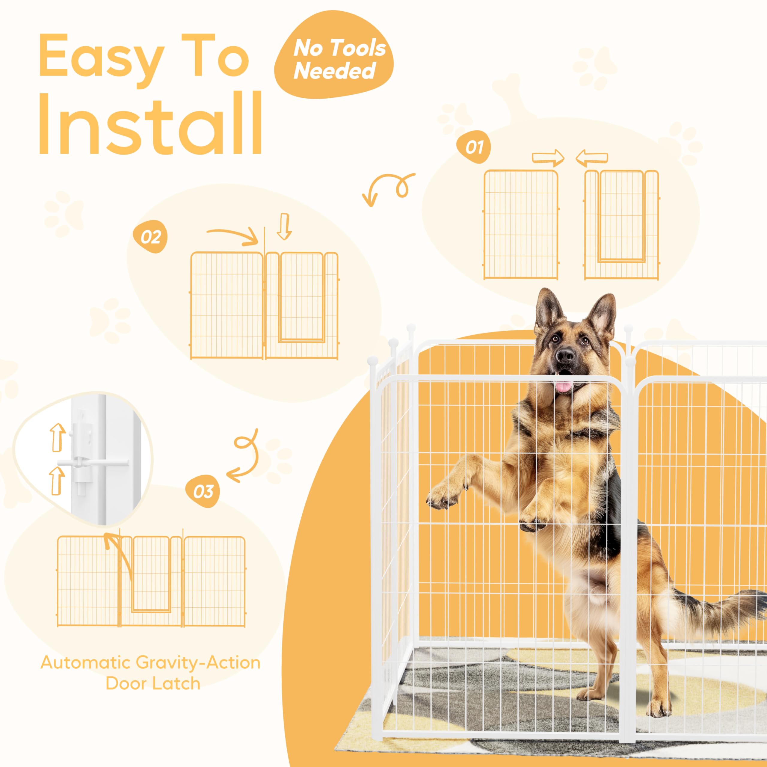 Foto 2 | Parque Infantil Para Perros Simple Deluxe, 40 Cm, 8 Paneles, Blanco Pesado - Venta Internacional.