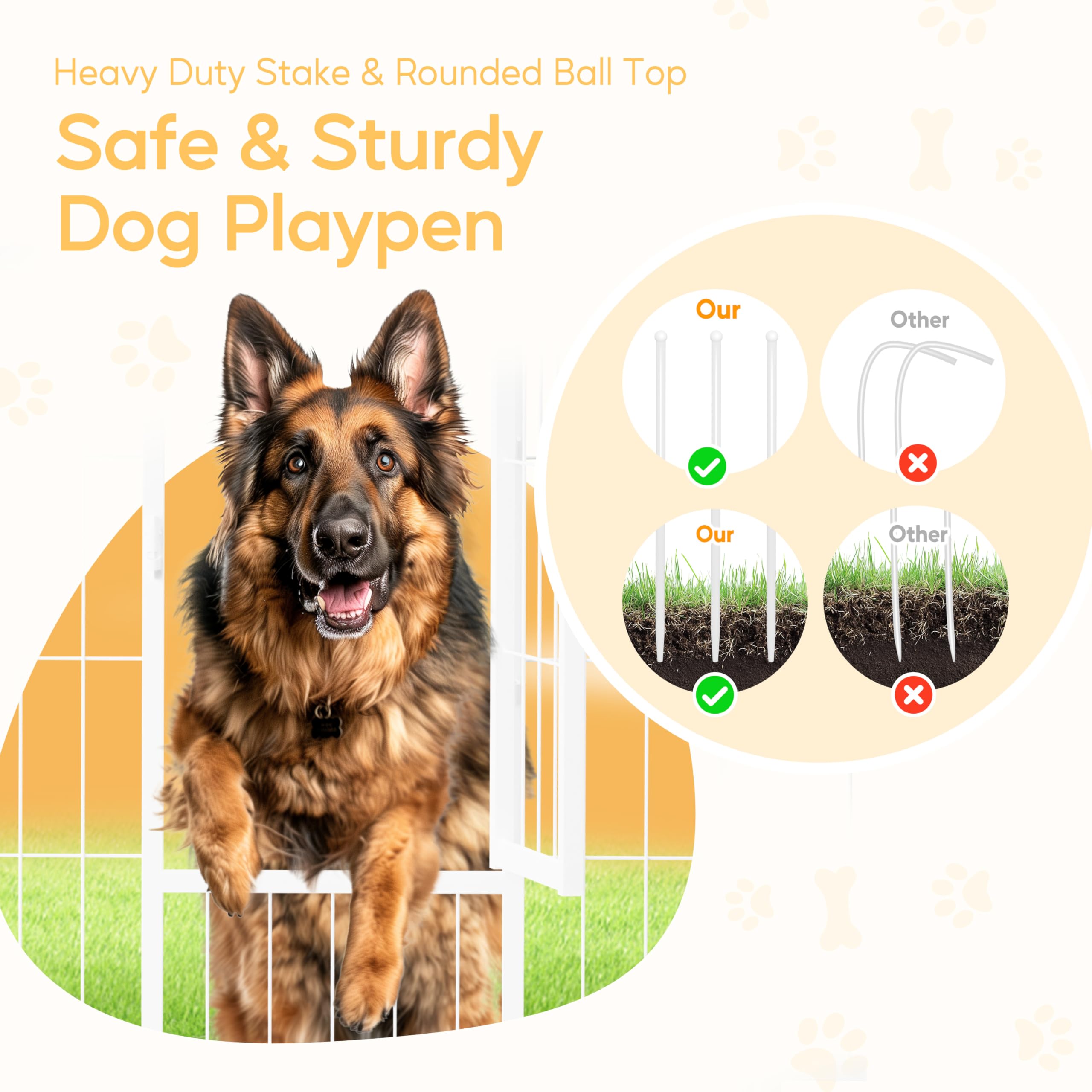 Foto 6 pulgar | Parque Infantil Para Perros Simple Deluxe, 40 Cm, 8 Paneles, Blanco Pesado - Venta Internacional.