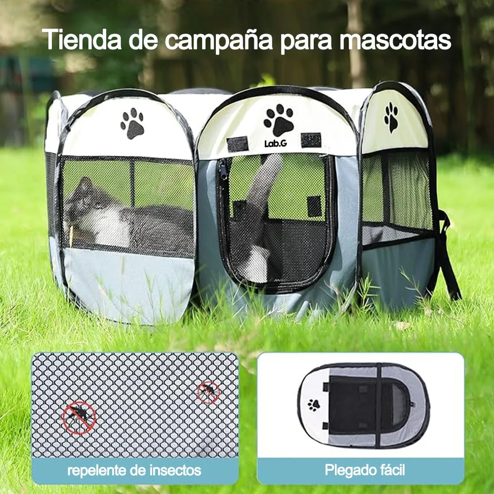 Foto 4 pulgar | Casa Corral Portátil 91cm Para Mascotas Perro Área De Juego Gris