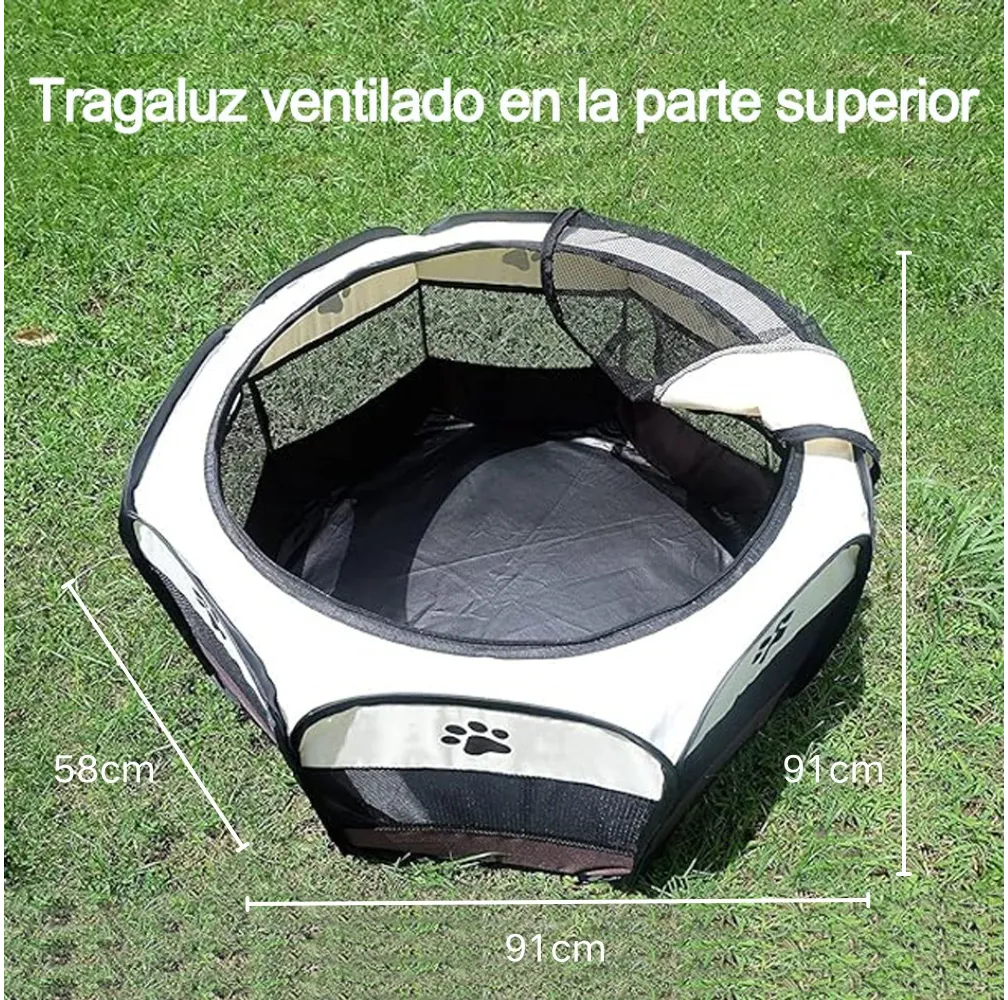Foto 6 pulgar | Casa Corral Portátil 91cm Para Mascotas Perro Área De Juego Gris