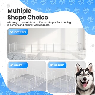 Foto 2 | Parque Infantil Para Perros Simple Deluxe, 80 Cm, 16 Paneles, Interior/exterior, Blanco - Venta Internacional.