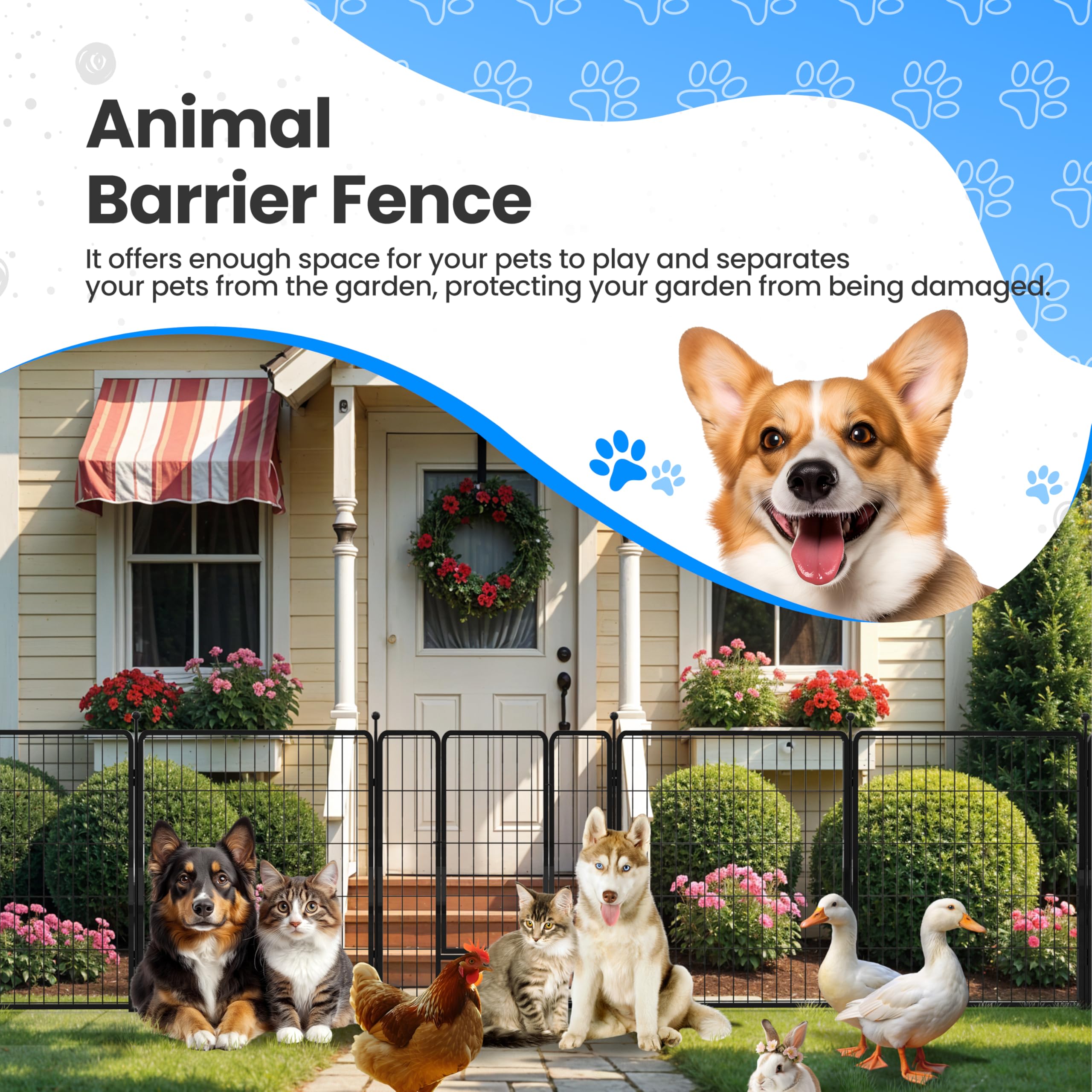 Foto 5 | Parque Infantil Para Perros Simple Deluxe, 80 Cm, 8 Paneles, Interior/exterior, Negro - Venta Internacional.