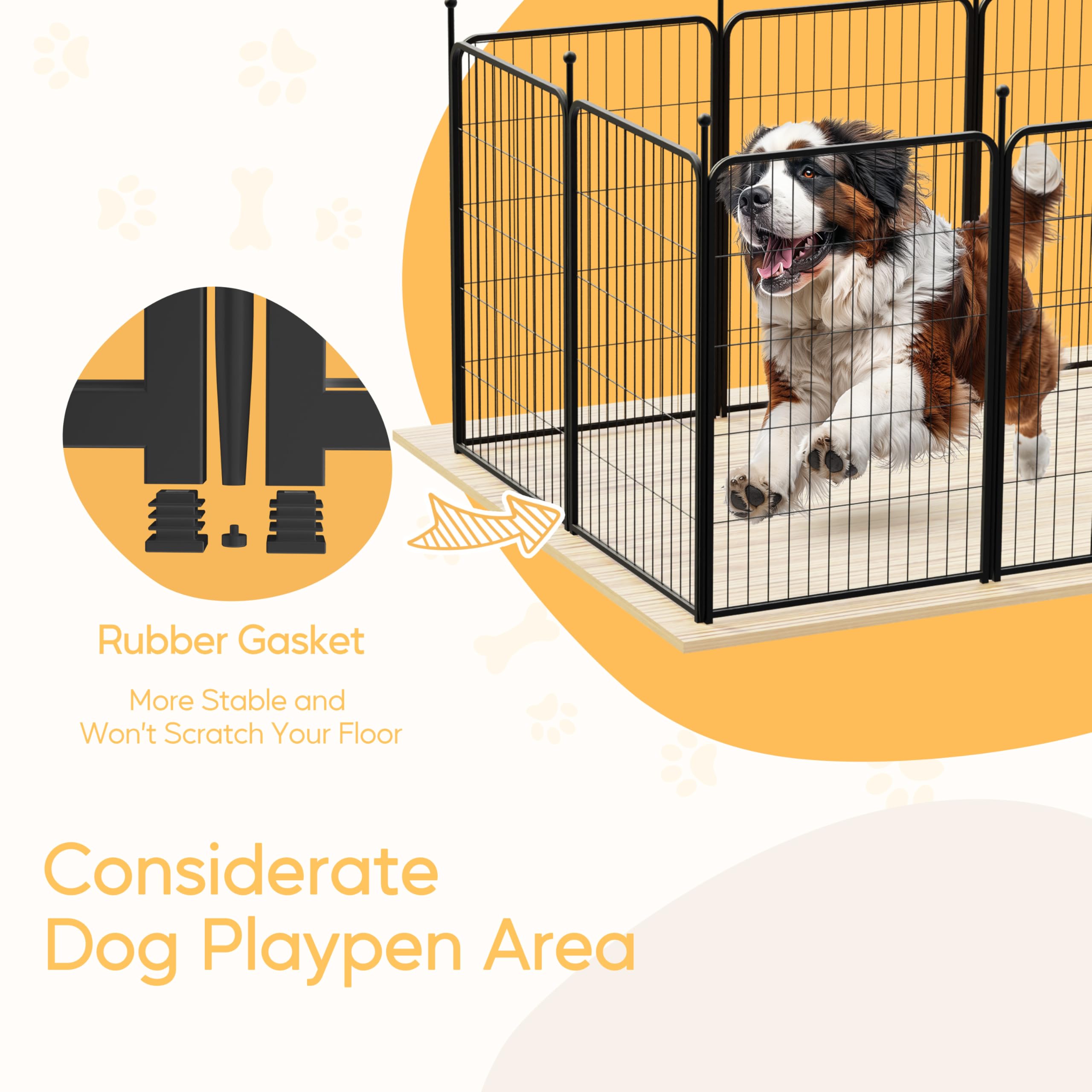Foto 4 pulgar | Parque Infantil Para Perros Simple Deluxe, 8 Paneles, 24 Cm De Altura, Negro - Venta Internacional.