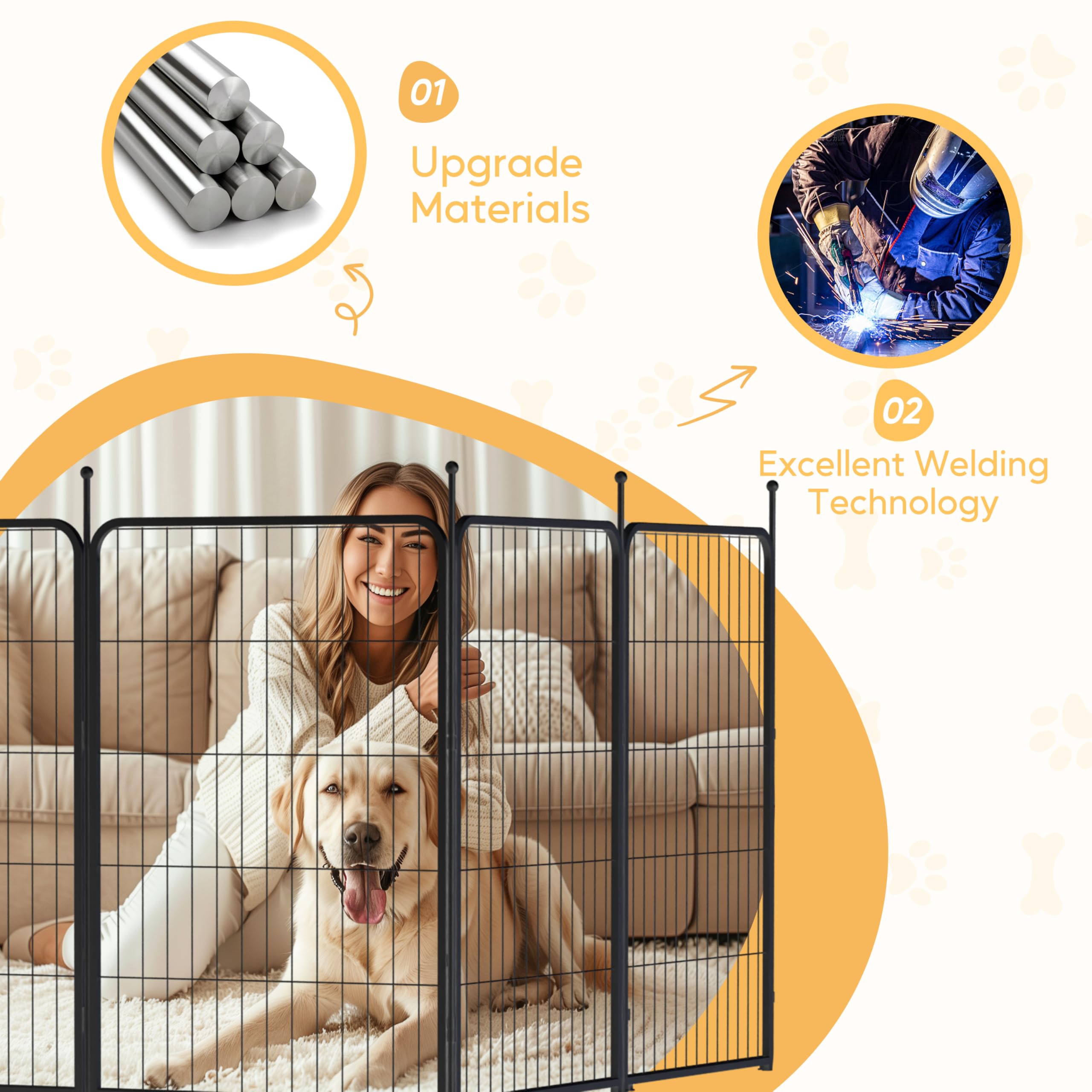 Foto 7 | Parque Infantil Para Perros Simple Deluxe, 8 Paneles, 24 Cm De Altura, Negro - Venta Internacional.