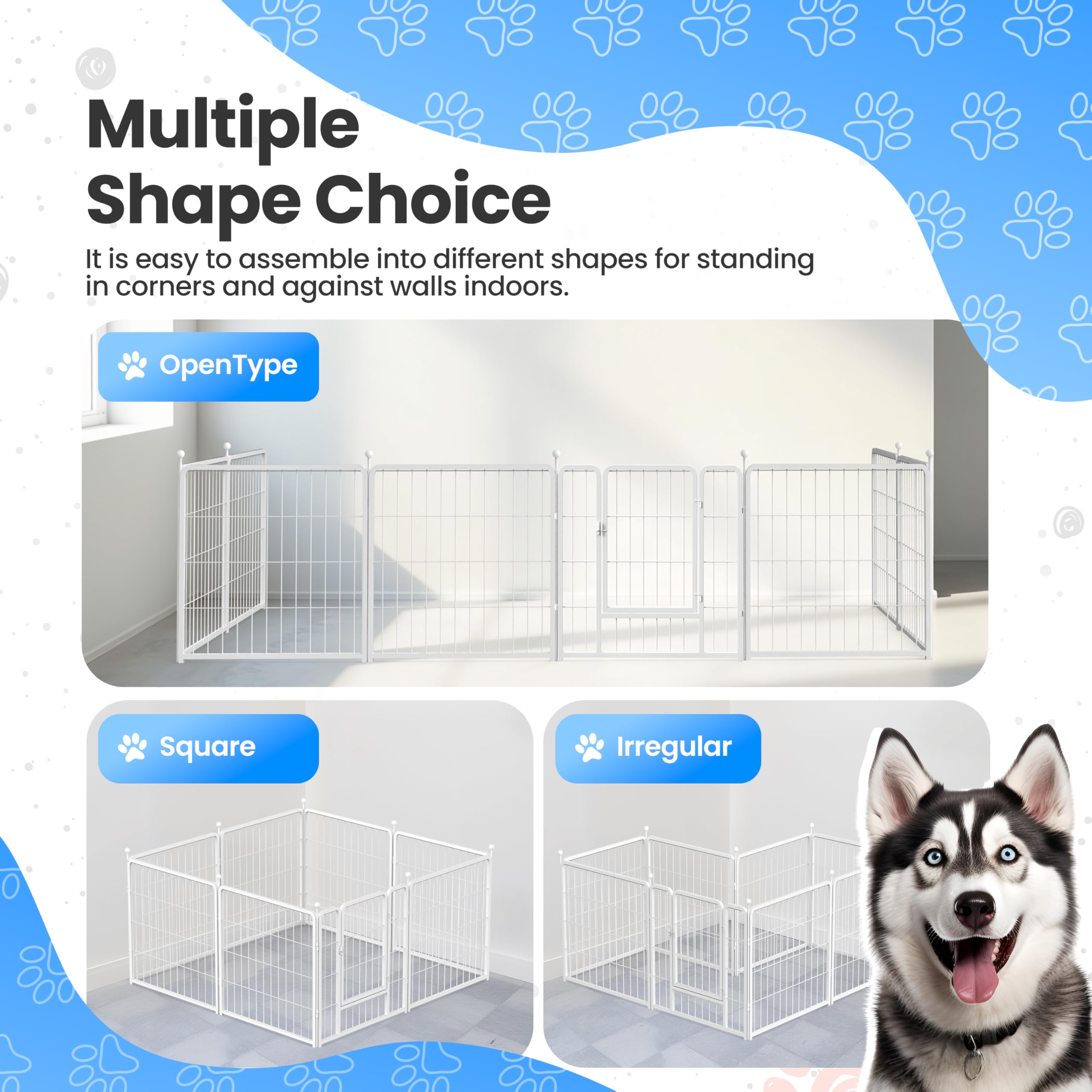 Foto 3 pulgar | Parque Infantil Para Perros Simple Deluxe, 60 Cm, 8 Paneles, Interior/exterior, Blanco - Venta Internacional.