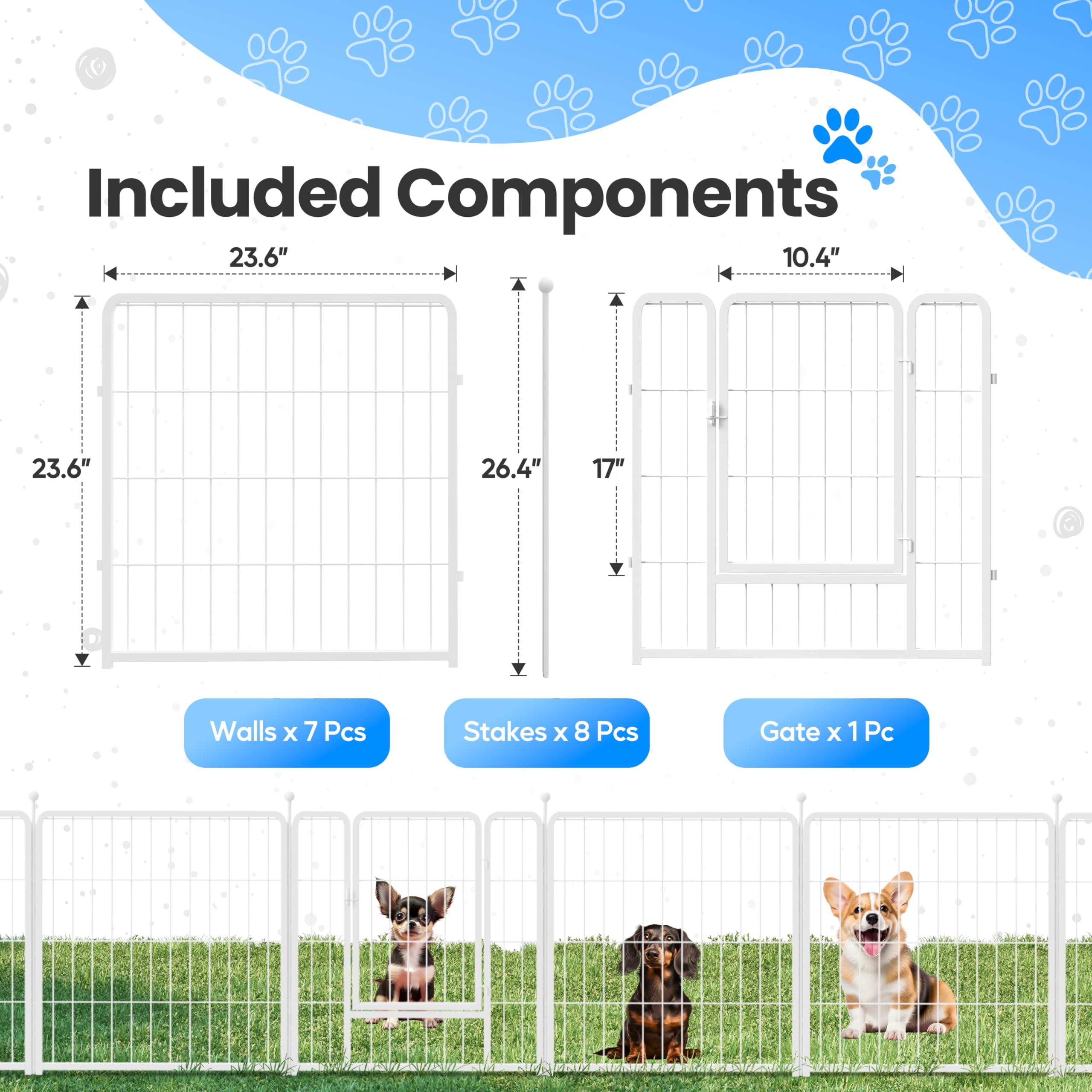 Foto 4 pulgar | Parque Infantil Para Perros Simple Deluxe, 60 Cm, 8 Paneles, Interior/exterior, Blanco - Venta Internacional.