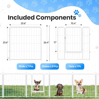 Foto 3 | Parque Infantil Para Perros Simple Deluxe, 60 Cm, 8 Paneles, Interior/exterior, Blanco - Venta Internacional.