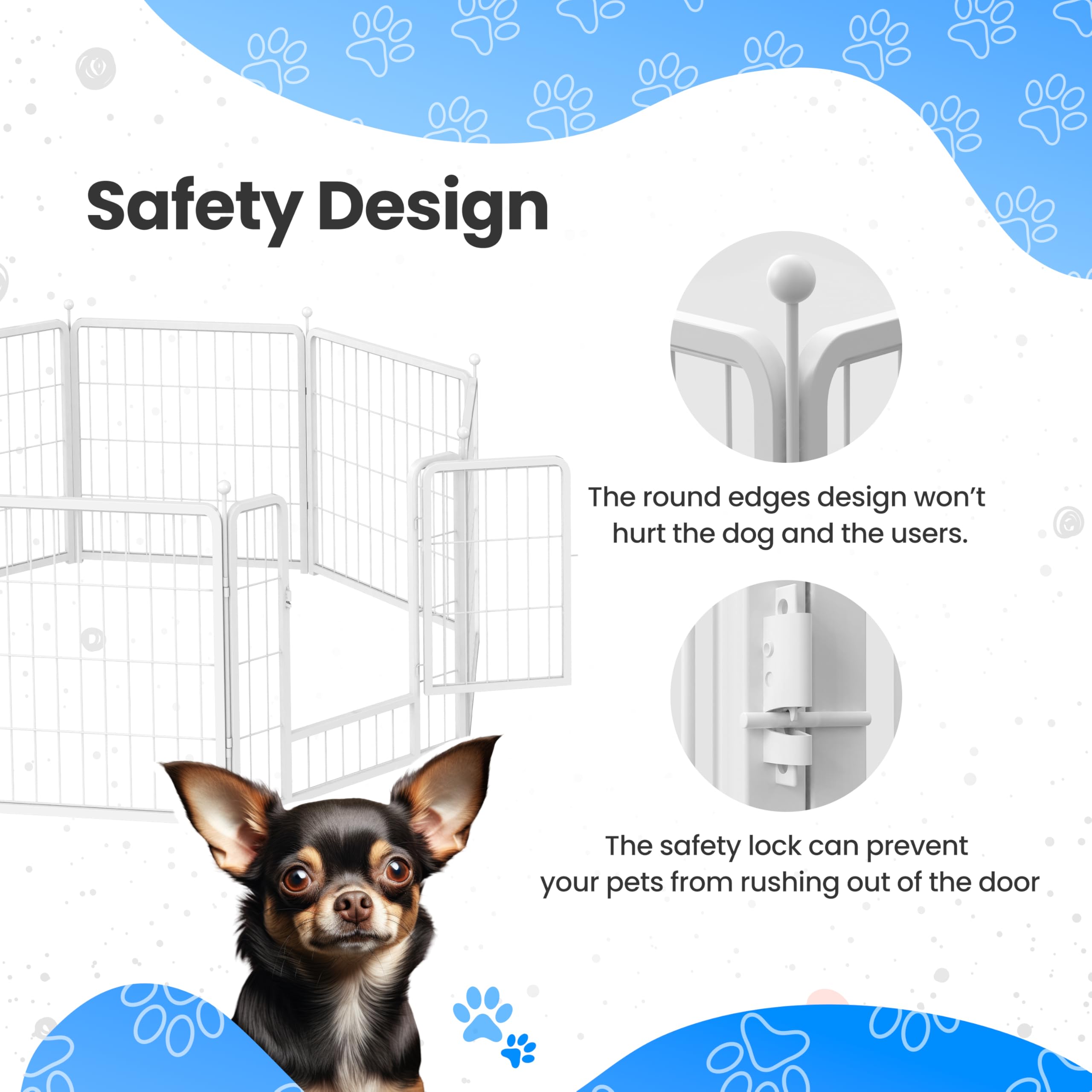 Foto 5 pulgar | Parque Infantil Para Perros Simple Deluxe, 60 Cm, 8 Paneles, Interior/exterior, Blanco - Venta Internacional.
