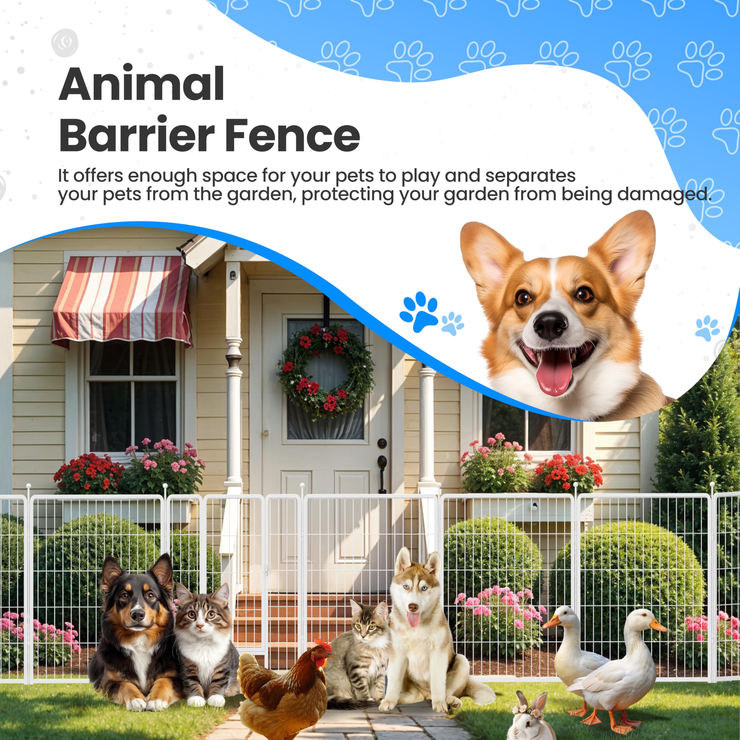 Foto 5 | Parque Infantil Para Perros Simple Deluxe, 60 Cm, 8 Paneles, Interior/exterior, Blanco - Venta Internacional.