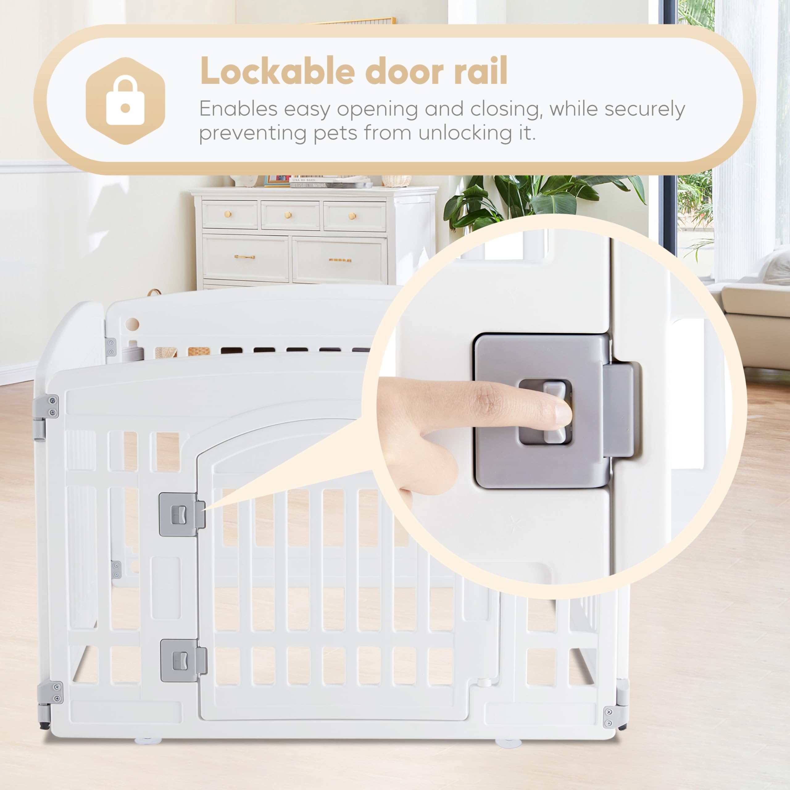 Foto 6 pulgar | Parque Infantil Para Perros Simple Deluxe, 24 Ejercicios, 4 Paneles Con Puerta, Blanco - Venta Internacional.