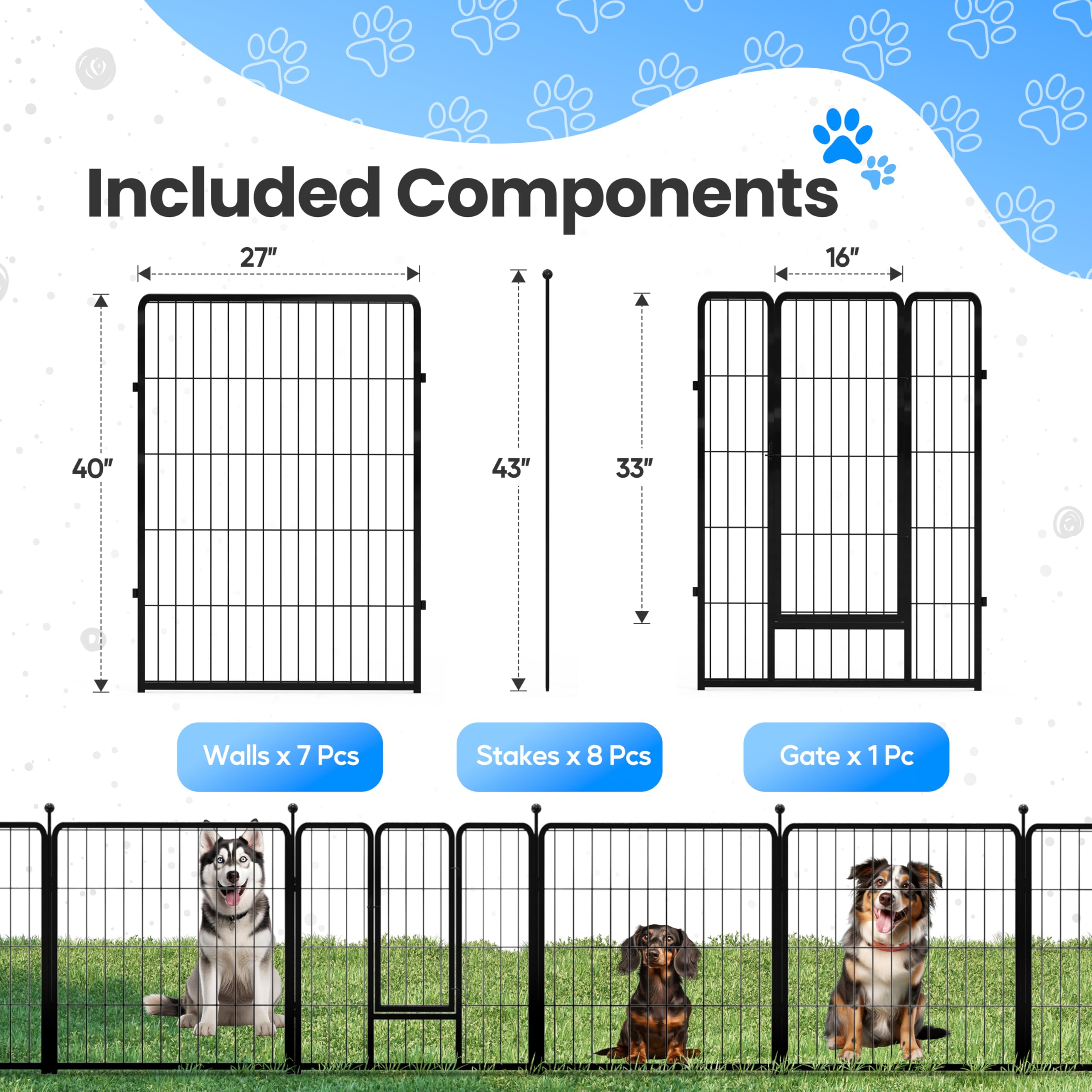 Foto 4 pulgar | Valla Para Perros Dog Playpen Simple Deluxe De 1 M Para Interiores Y Exteriores - Venta Internacional.