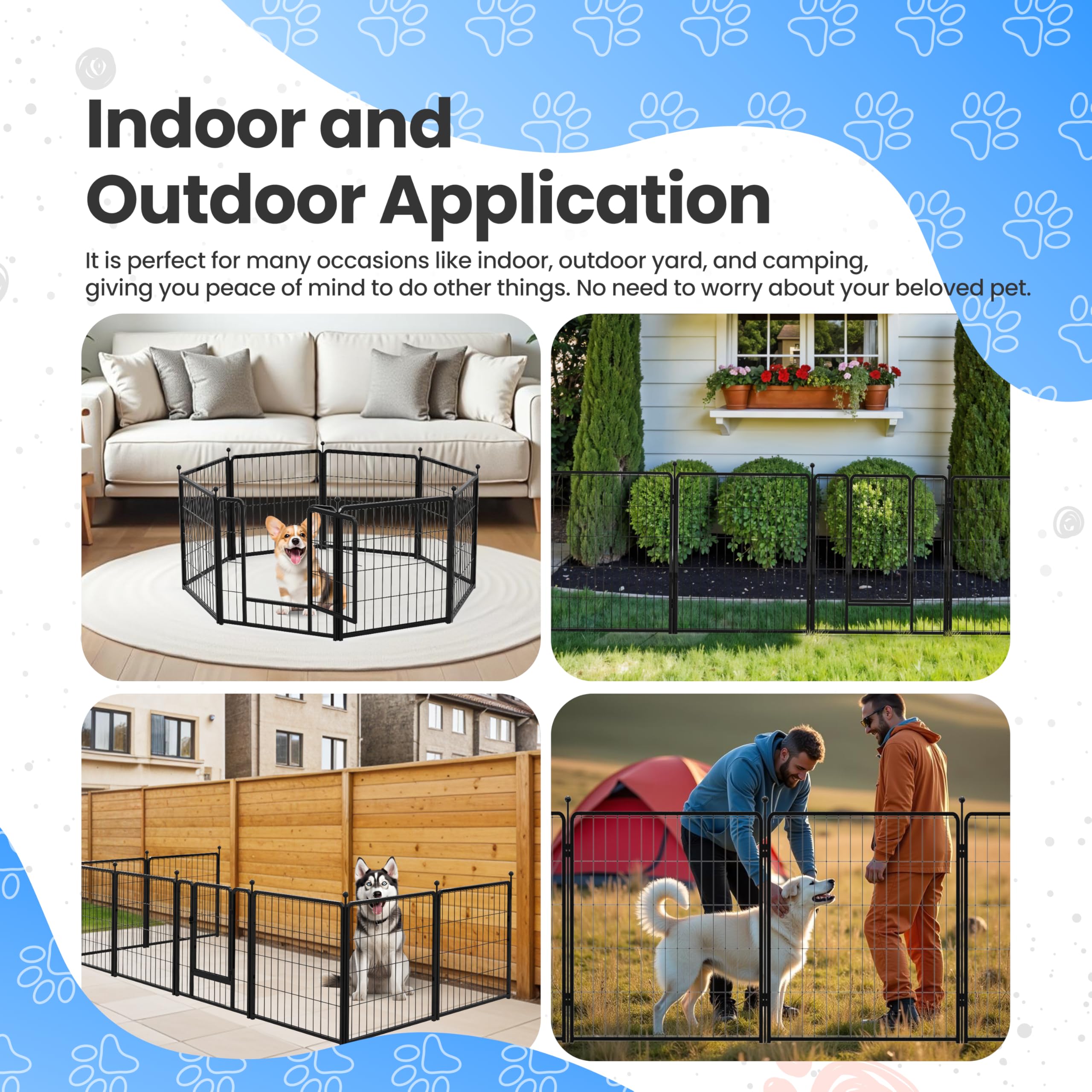 Foto 7 | Valla Para Perros Dog Playpen Simple Deluxe De 1 M Para Interiores Y Exteriores - Venta Internacional.