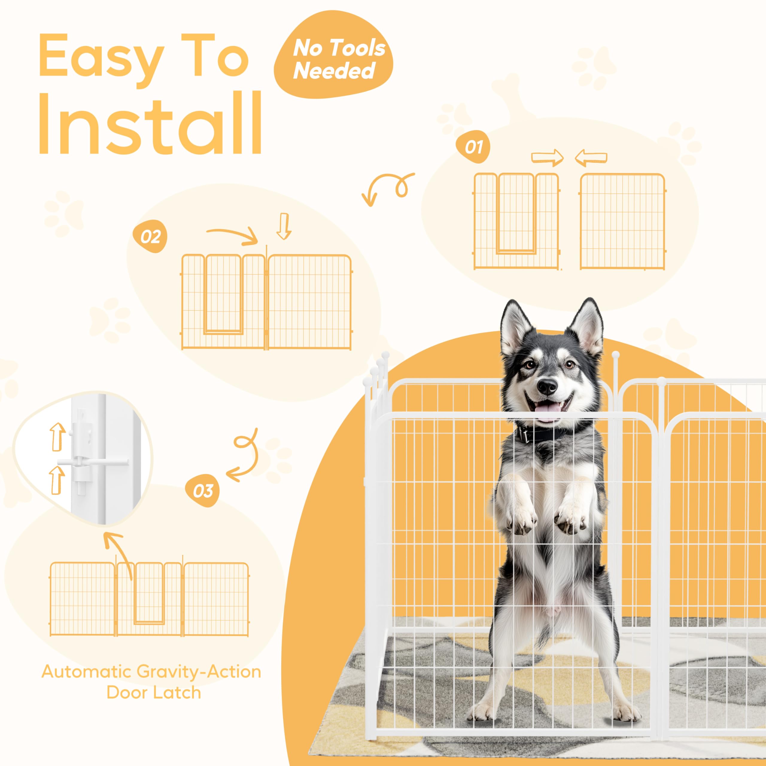 Foto 3 pulgar | Parque Infantil Para Perros Simple Deluxe, 16 Paneles, 32 Cm De Altura, Blanco - Venta Internacional.