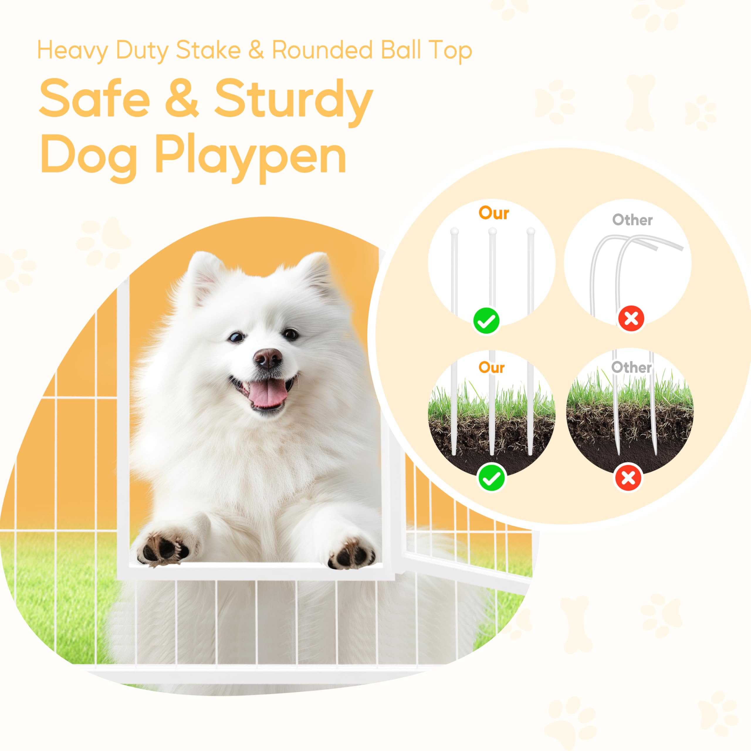 Foto 5 | Parque Infantil Para Perros Simple Deluxe, 16 Paneles, 32 Cm De Altura, Blanco - Venta Internacional.