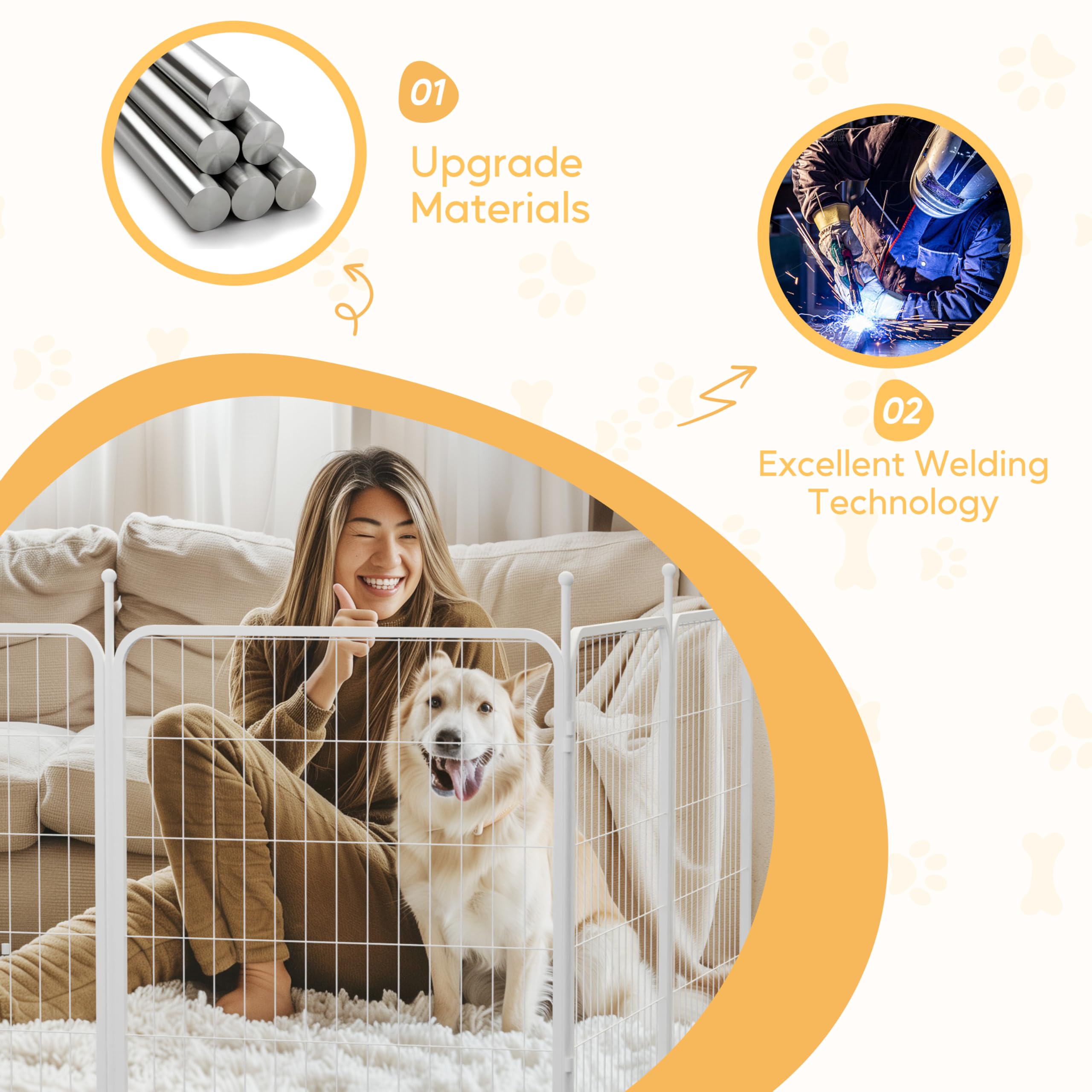 Foto 7 | Parque Infantil Para Perros Simple Deluxe, 16 Paneles, 32 Cm De Altura, Blanco - Venta Internacional.
