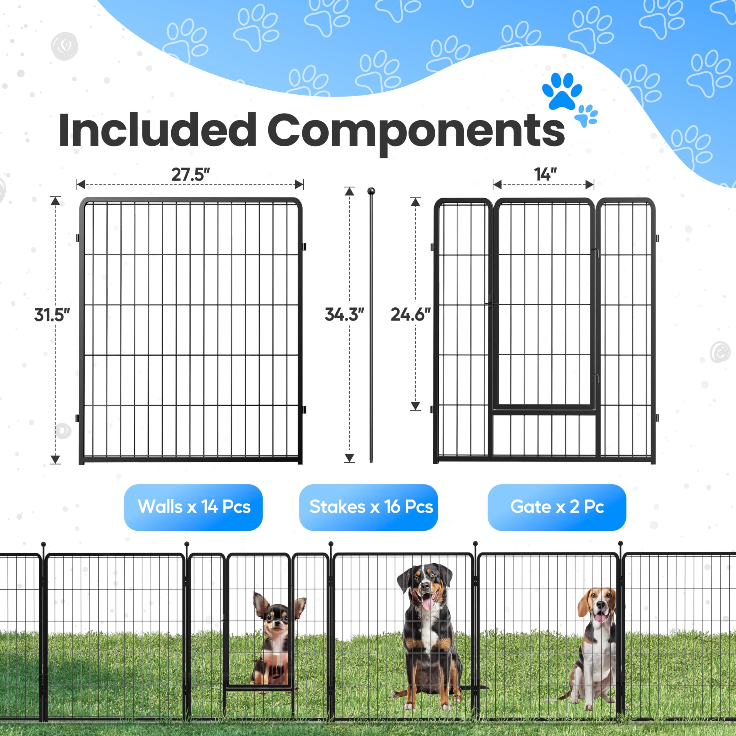 Foto 4 pulgar | Parque Infantil Para Perros Simple Deluxe, 80 Cm, 16 Paneles, Interior/exterior, Negro - Venta Internacional.