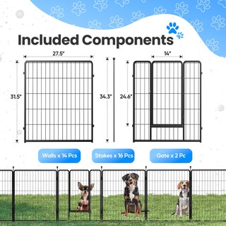 Foto 3 | Parque Infantil Para Perros Simple Deluxe, 80 Cm, 16 Paneles, Interior/exterior, Negro - Venta Internacional.