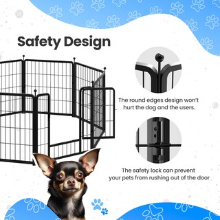 Foto 4 | Parque Infantil Para Perros Simple Deluxe, 80 Cm, 16 Paneles, Interior/exterior, Negro - Venta Internacional.