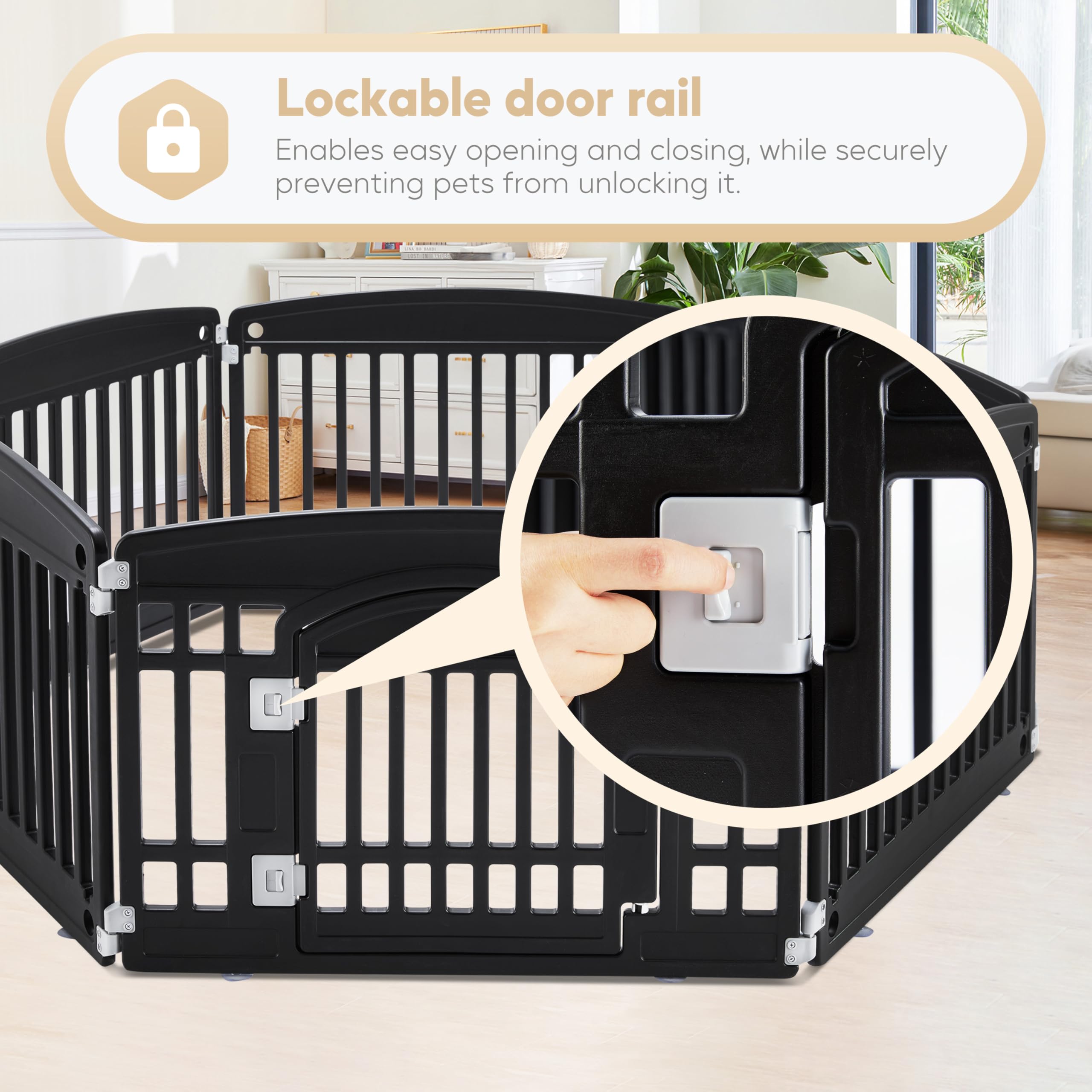 Foto 5 | Parque Infantil Para Perros Simple Deluxe, 24 Ejercicios, 6 Paneles Con Puerta, Negro - Venta Internacional.